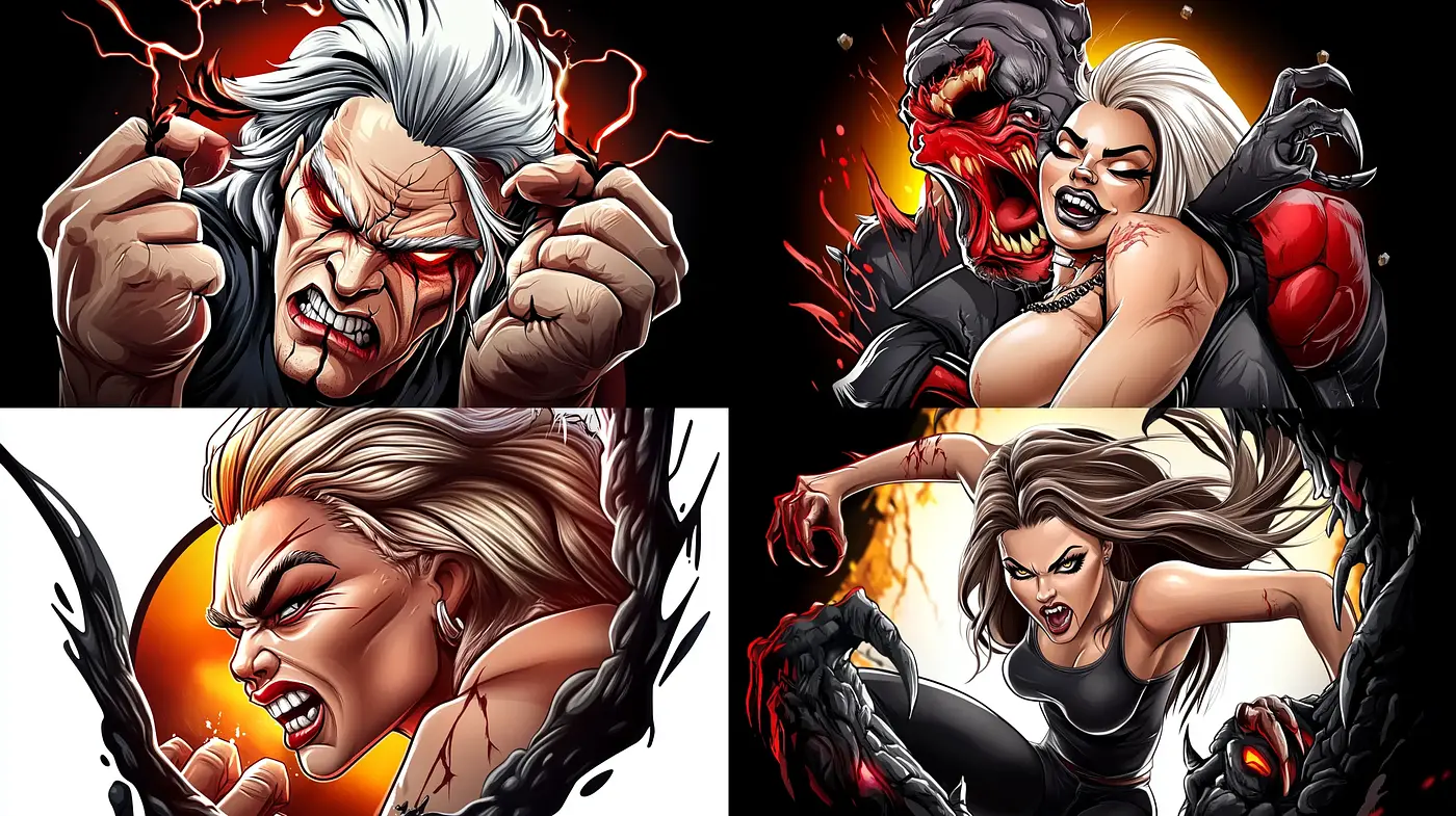 Dynamic Comic Book Fervor: An Homage to High-Octane Graphic Illustrations - Midjourney sref style