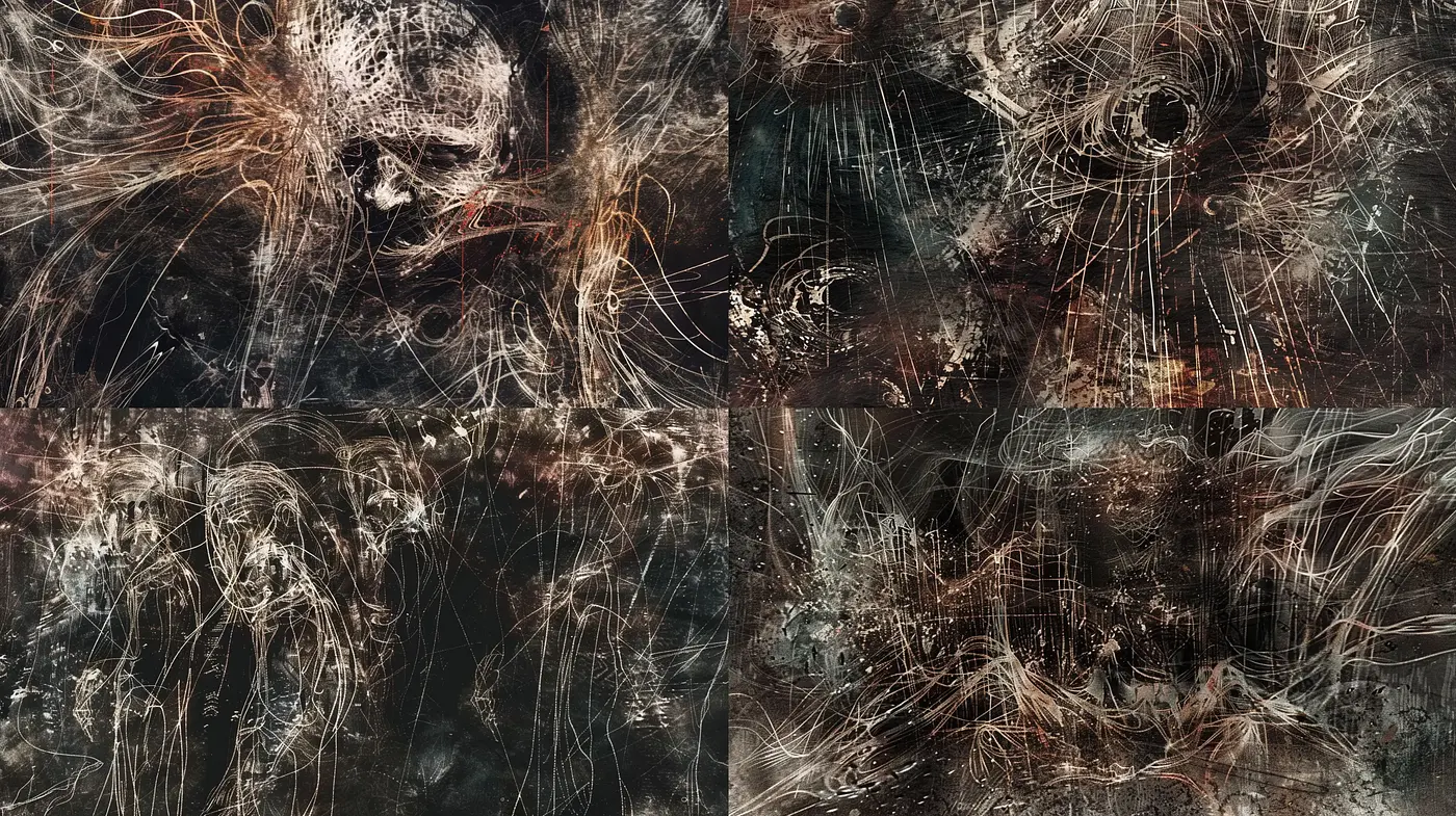 Ethereal Chaos: A Symphony of Abstract Textured Darkness - Midjourney sref style