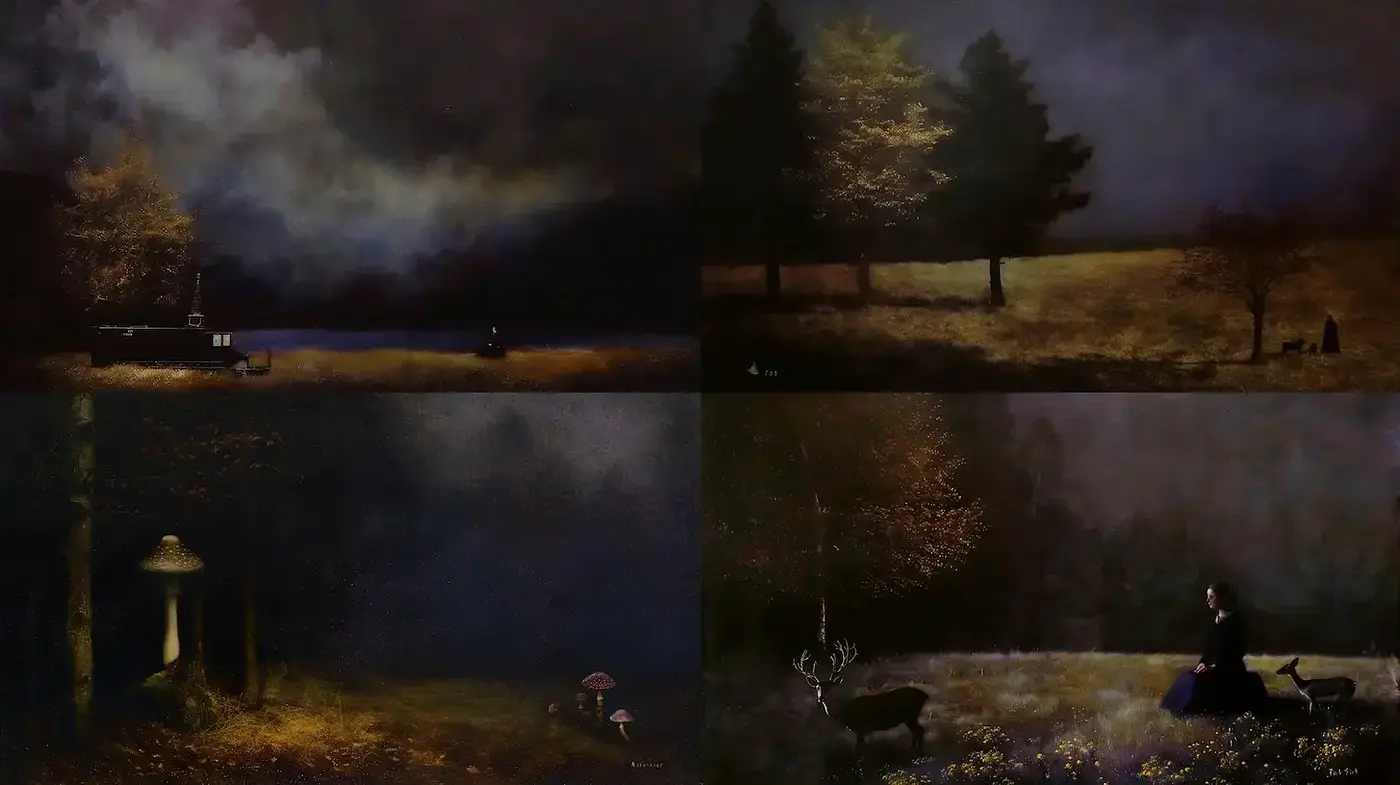 Mysterious and Atmospheric Landscapes with a Touch of Surrealism - Midjourney sref style