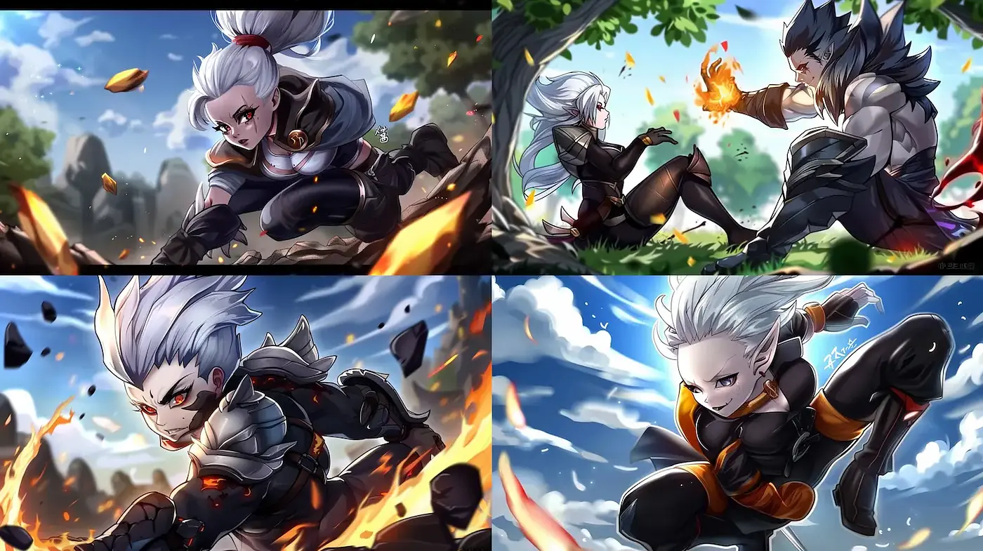 Dynamic and Engaging Fantasy Action Art Style with a Consistent Palette - Midjourney sref style