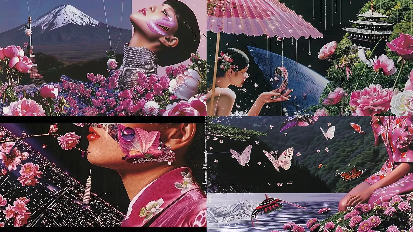 Surreal Blossom Dreamscape with Ethereal Overtones - Midjourney sref style