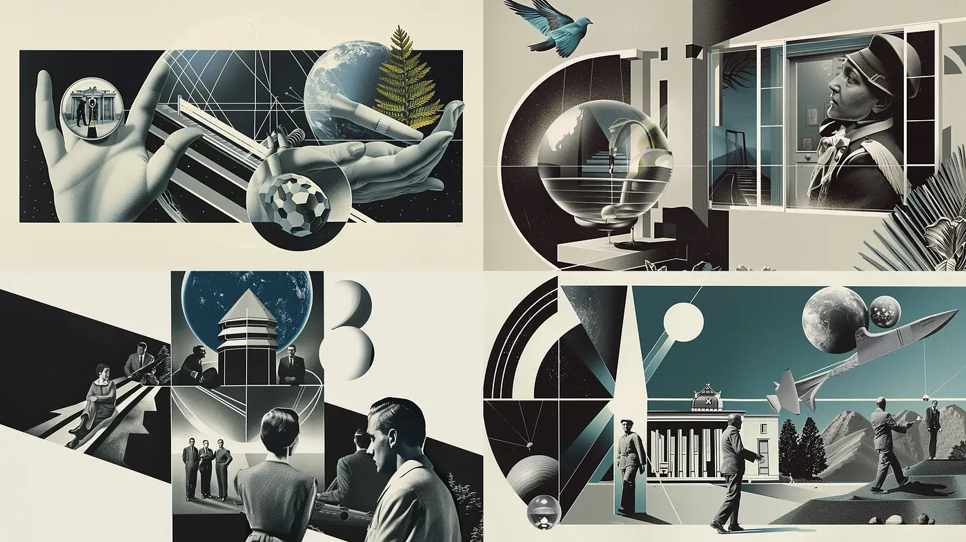 Retro-Futuristic Synthesis with Monochromatic Elegance - Midjourney sref style