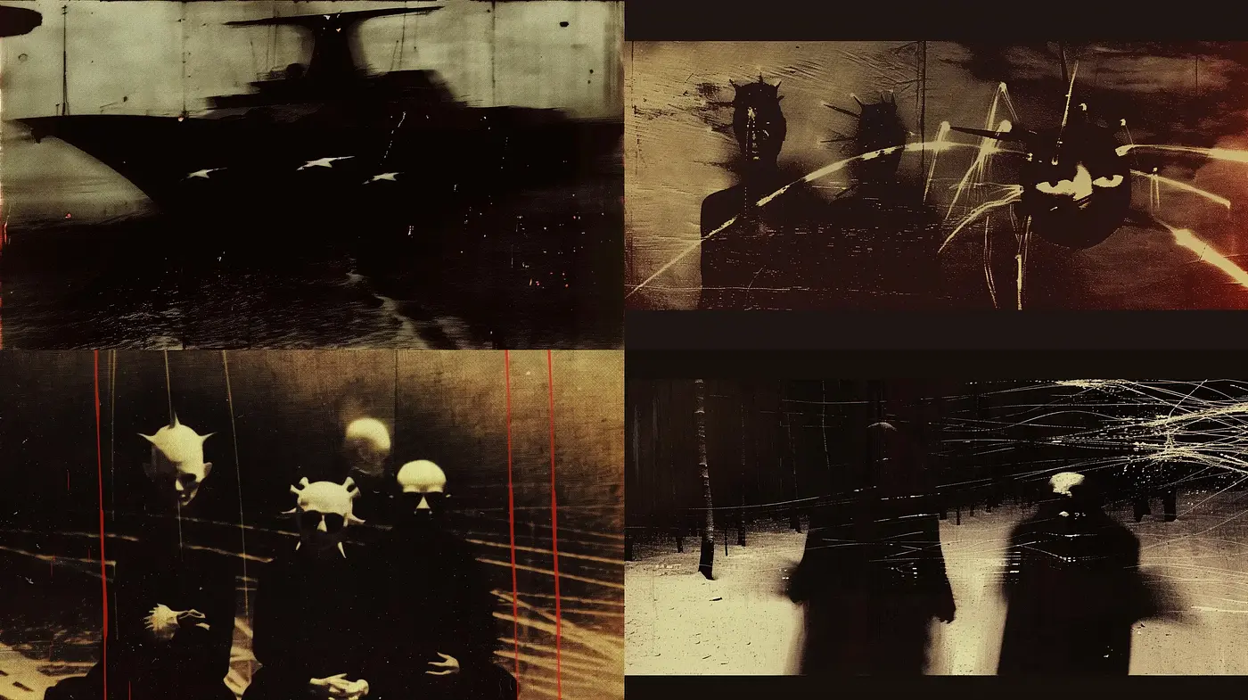 Abstract Expressionist Distortion with Sepia Overtones - Midjourney sref style