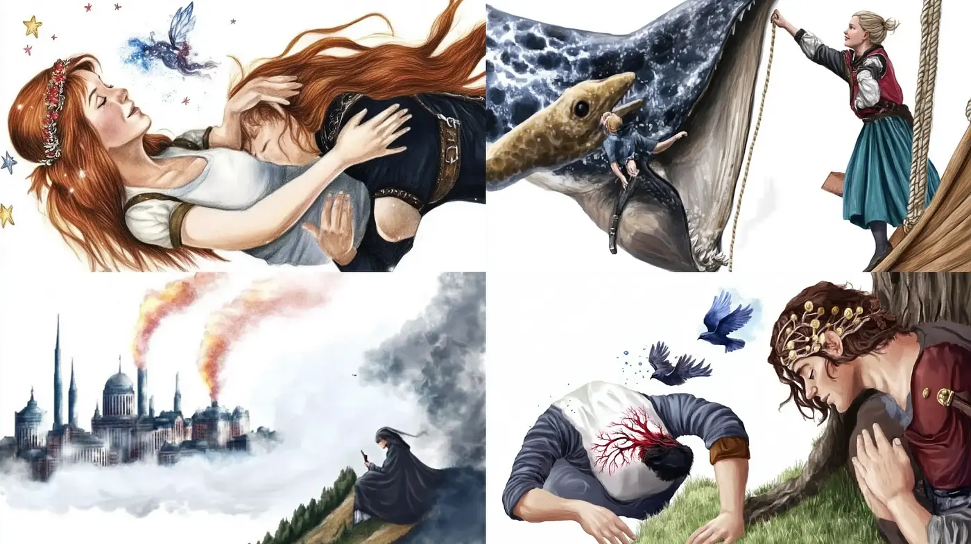 Whimsical Fantasy Illustration with Rich Textural Depth - Midjourney sref style
