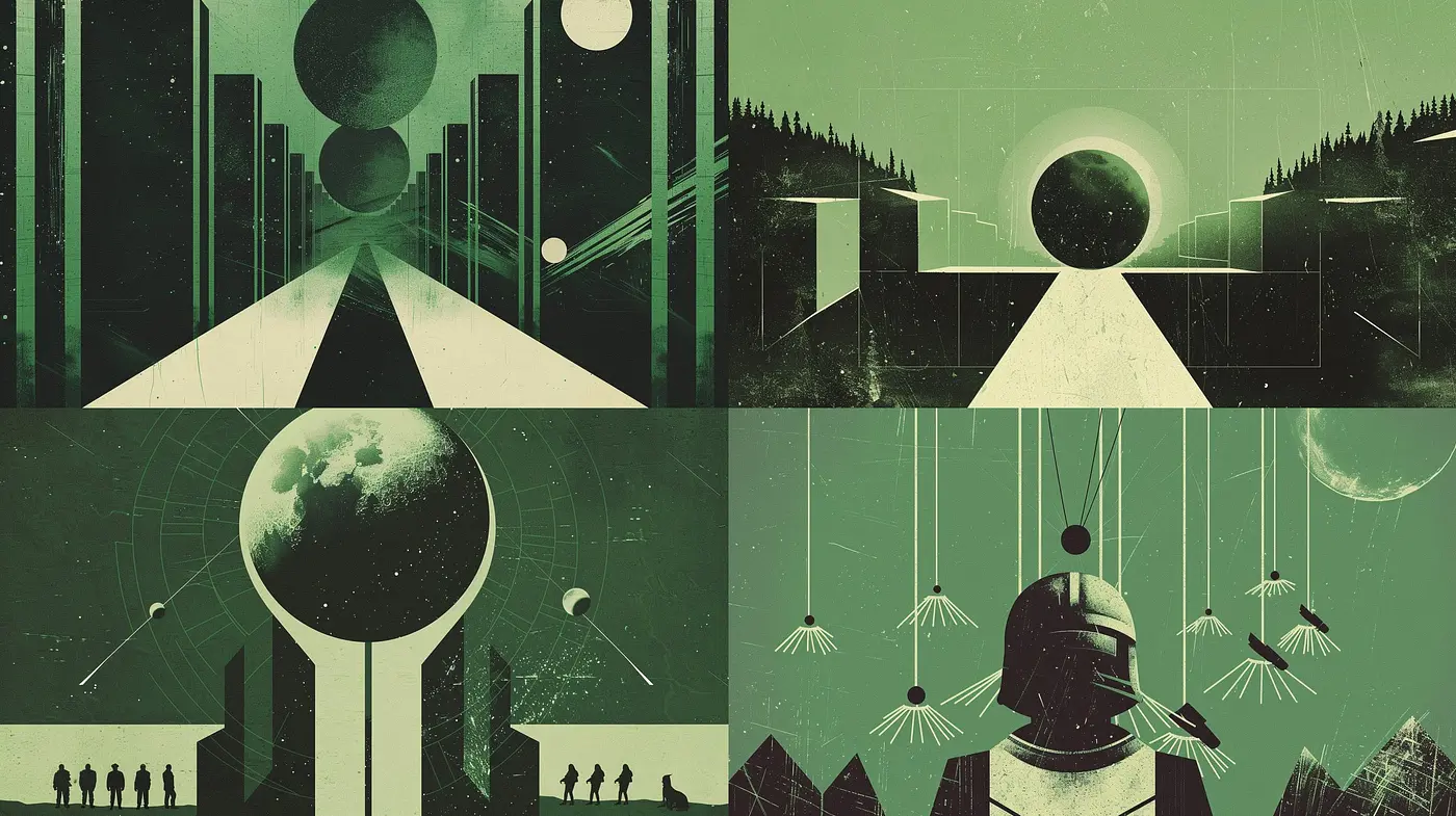 Ethereal Cosmic Retrofuturism - Midjourney sref style