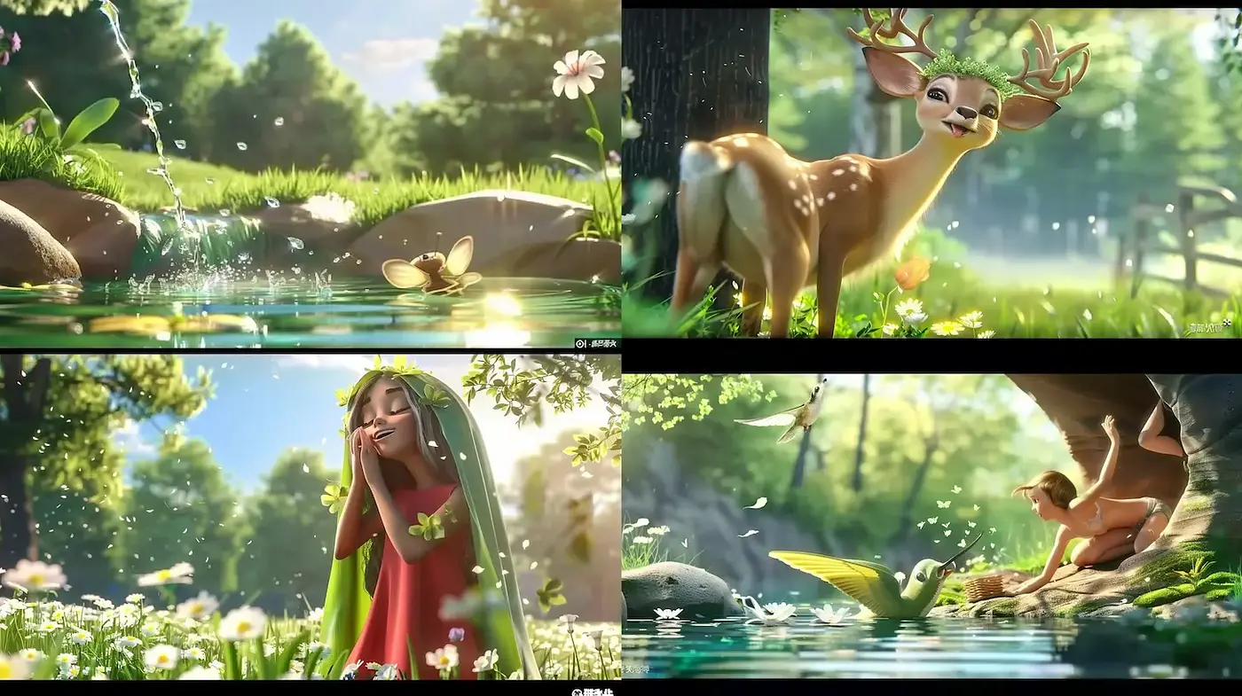 Whimsical Nature Illustrations with Harmonious Composition and Vibrant Colors - Midjourney sref style