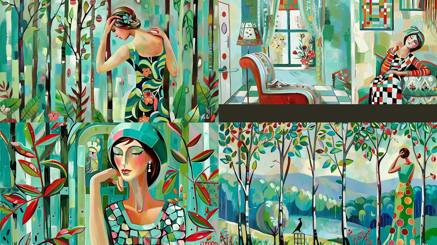 Eclectic Fusion of Fauvism and Modernist Geometric Patterns - Midjourney sref style
