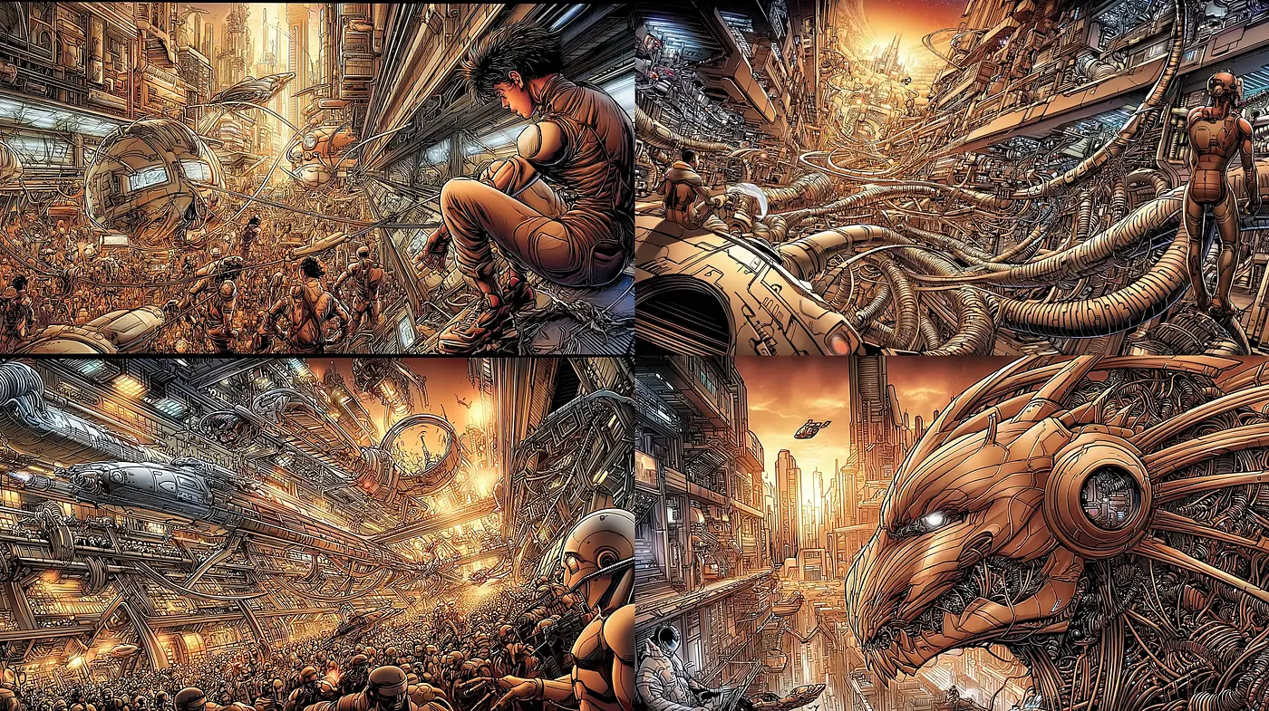 Futuristic Cyberpunk with Dense Urban Landscapes - Midjourney sref style