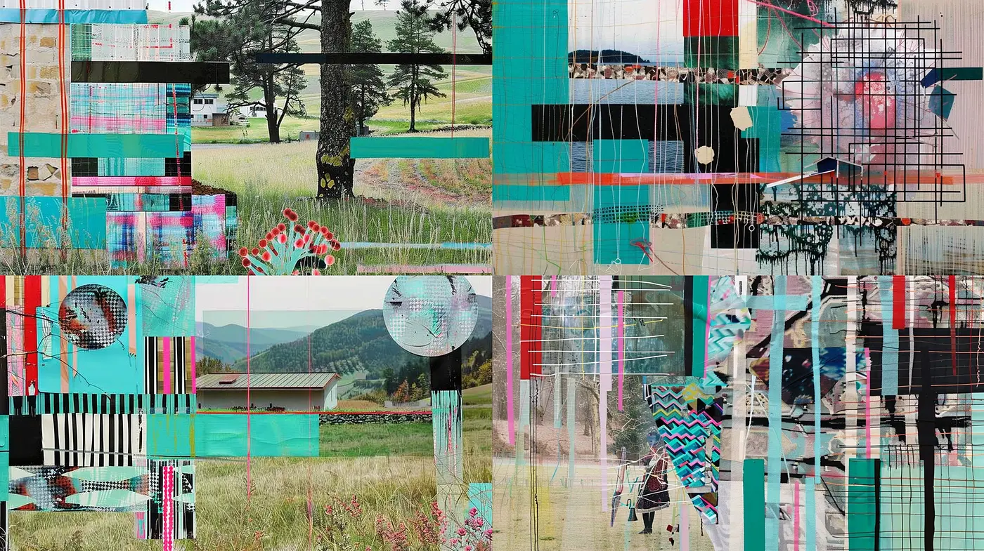 Glitched Tapestry of Nature: A Harmonic Dissonance in Digital Textures - Midjourney sref style