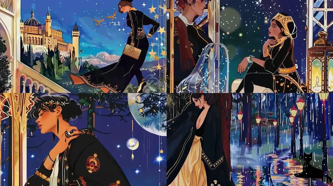 Enigmatically Whimsical Atmosphere with Rich Cultural Elements - Midjourney sref style