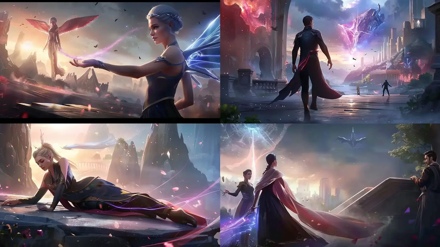 Ethereal Fantasy Tableaux with a Cinematic Glow - Midjourney sref style