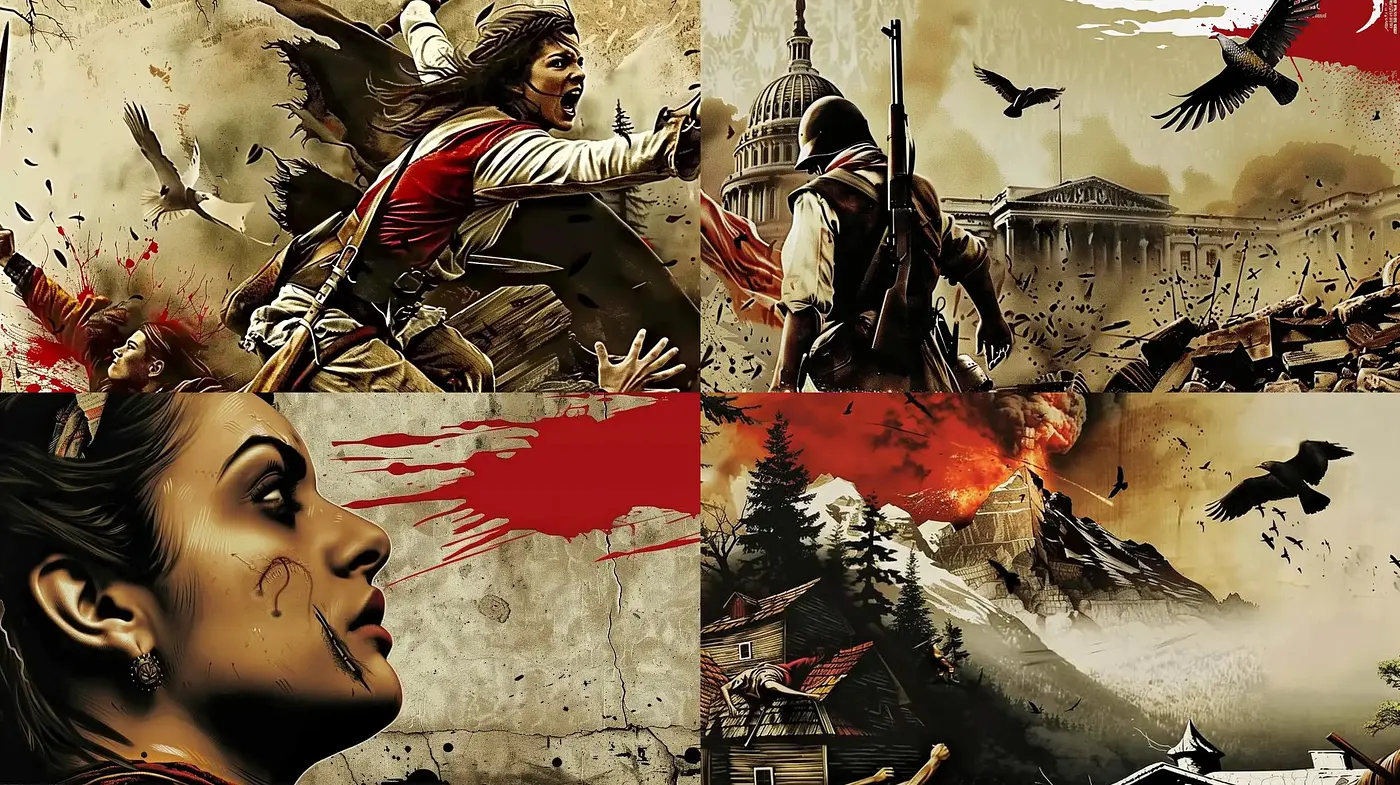 Dramatic Sepia-Toned Storyboard Illustration Style - Midjourney sref style