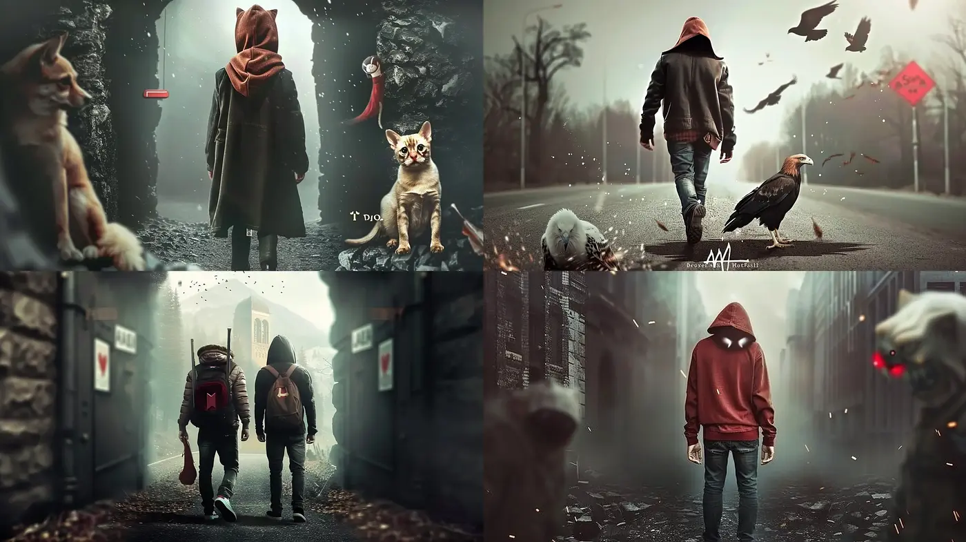 Surreal Autumn Dystopia: A Cinematic Homage with Melancholic Overtones - Midjourney sref style