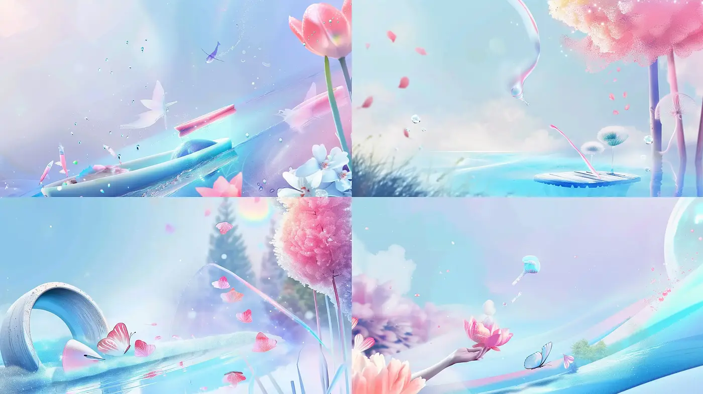 Ethereal Dreamscapes with Surreal Pastel Tones - Midjourney sref style