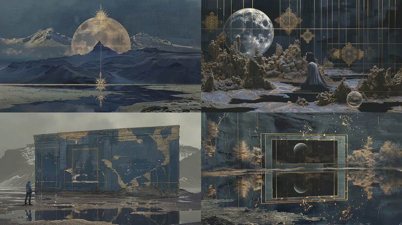 Surrealist Dreamscapes with Ethereal Overtones - Midjourney sref style