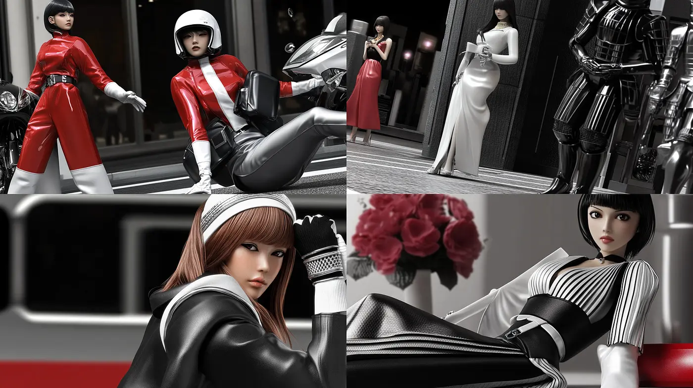 Futuristic Fashion Fusion with a Vintage Touch - Midjourney sref style