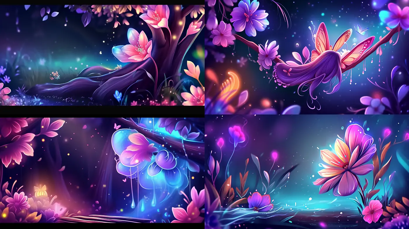 Ethereal Twilight - A Mystical Synthesis of Luminous Hues and Enchanted Nature - Midjourney sref style