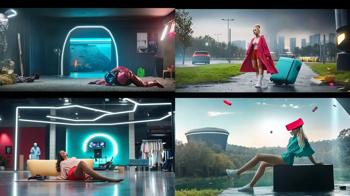 Futuristic Elegance with Neon Accentuation and Cinematic Composition - Midjourney sref style