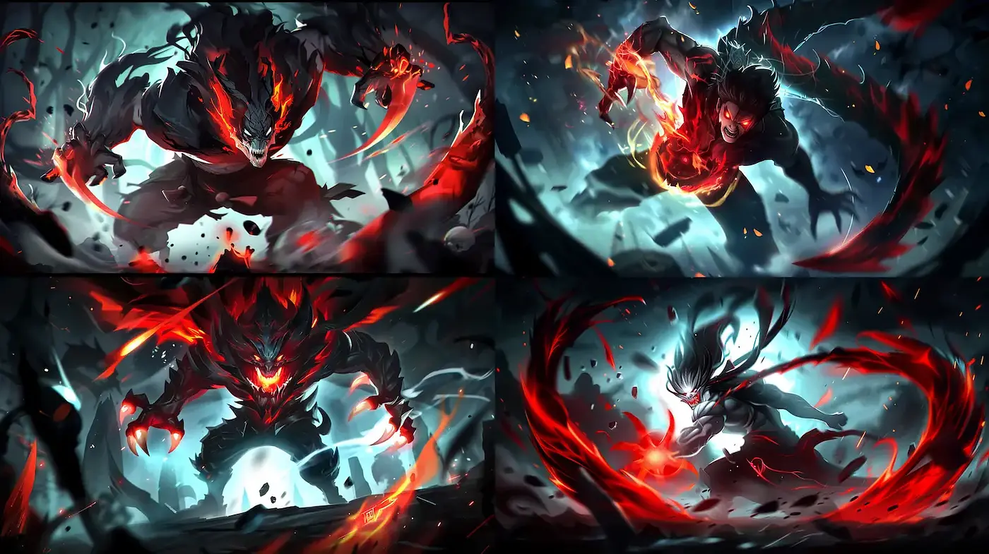 Dynamic and Intense Character Illustrations with Elemental Themes - Midjourney sref style
