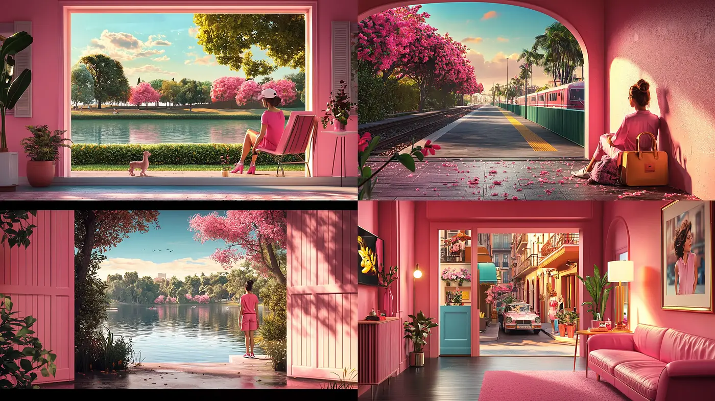 Rosy Hues of Idyllic Serenity - Midjourney sref style