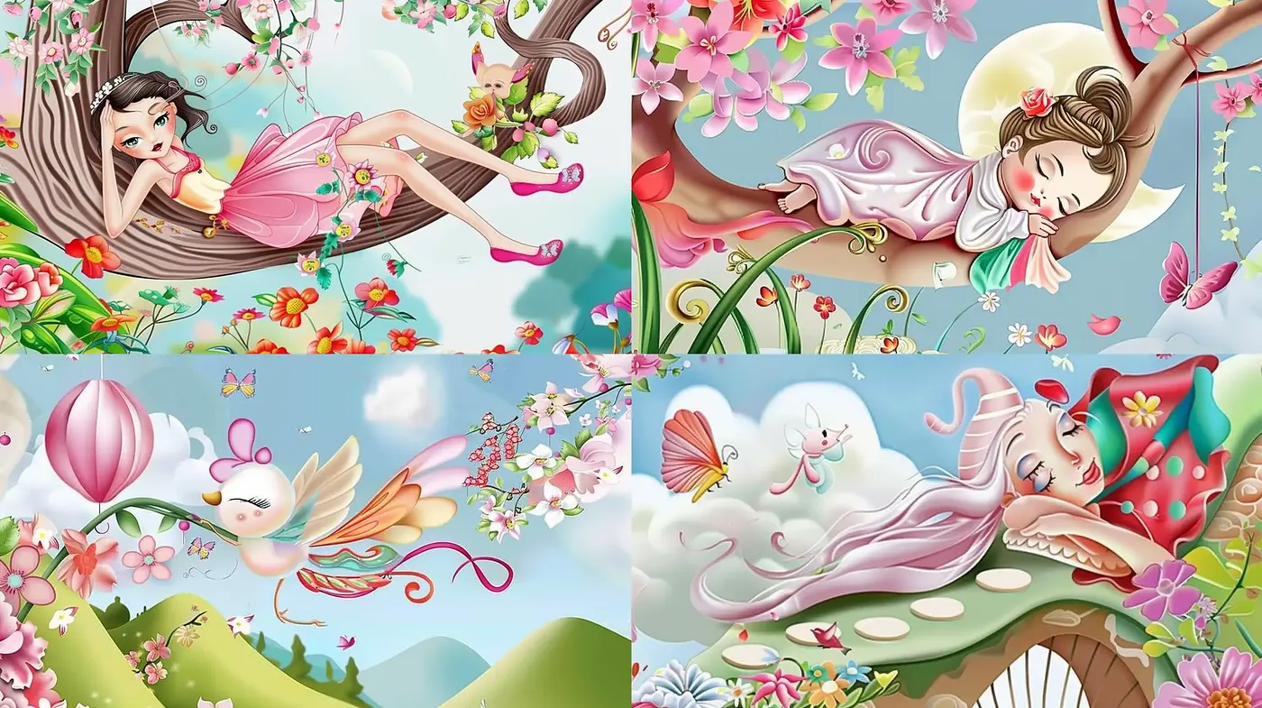 Enchanted Garden Whimsy: A Fantasy of Florals and Serenity - Midjourney sref style