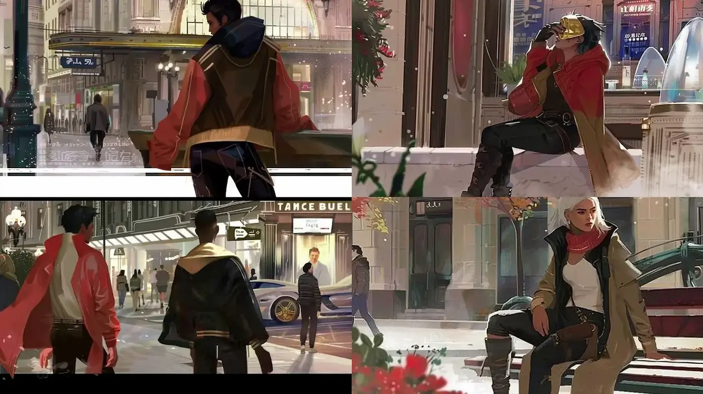Contemporary urban aesthetic with a cinematic flair and dynamic compositions - Midjourney sref style