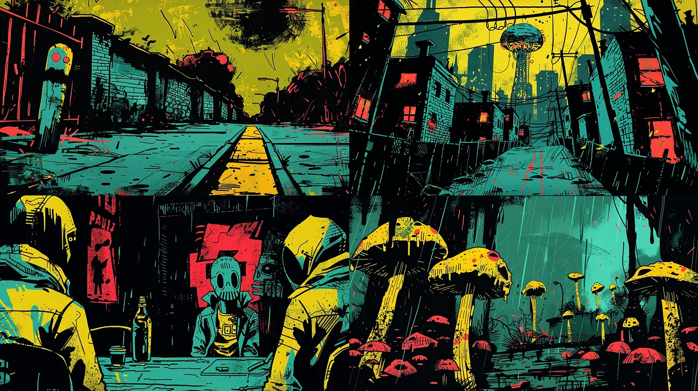 Vibrant Retro-Comic Fusion with a Splash of Expressionism - Midjourney sref style