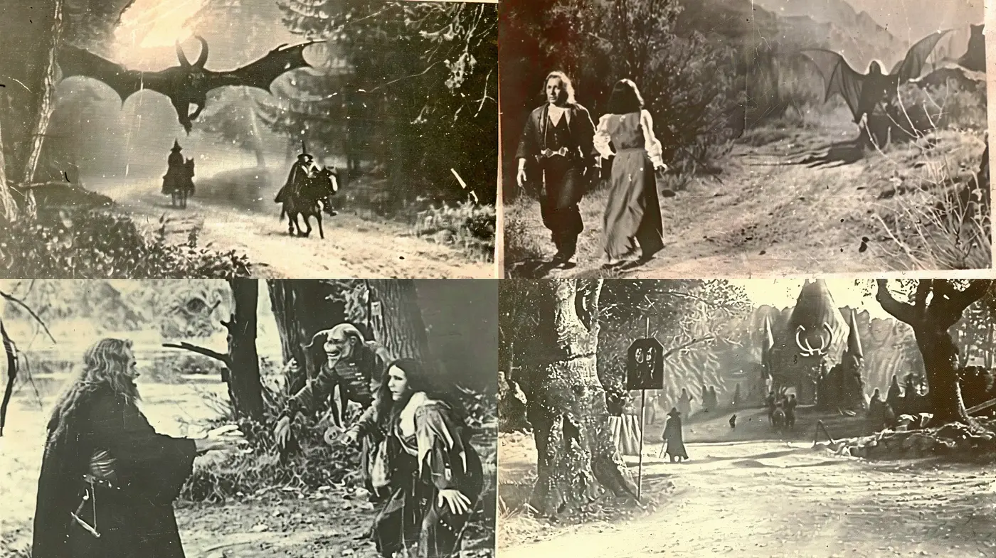 Timeless Sepia Enchantment: A Homage to Vintage Fantasy - Midjourney sref style