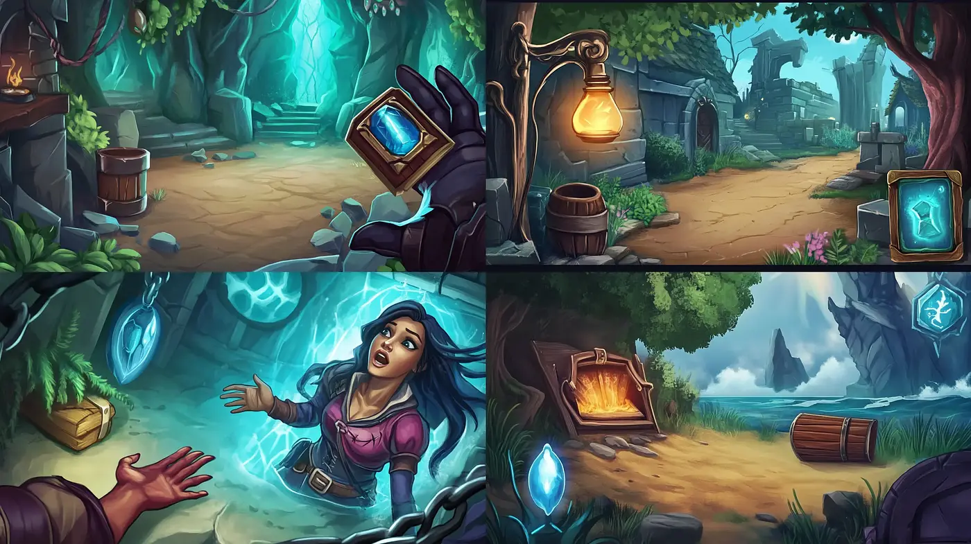 Enchanted Realms of Stylized Fantasy Illustration - Midjourney sref style