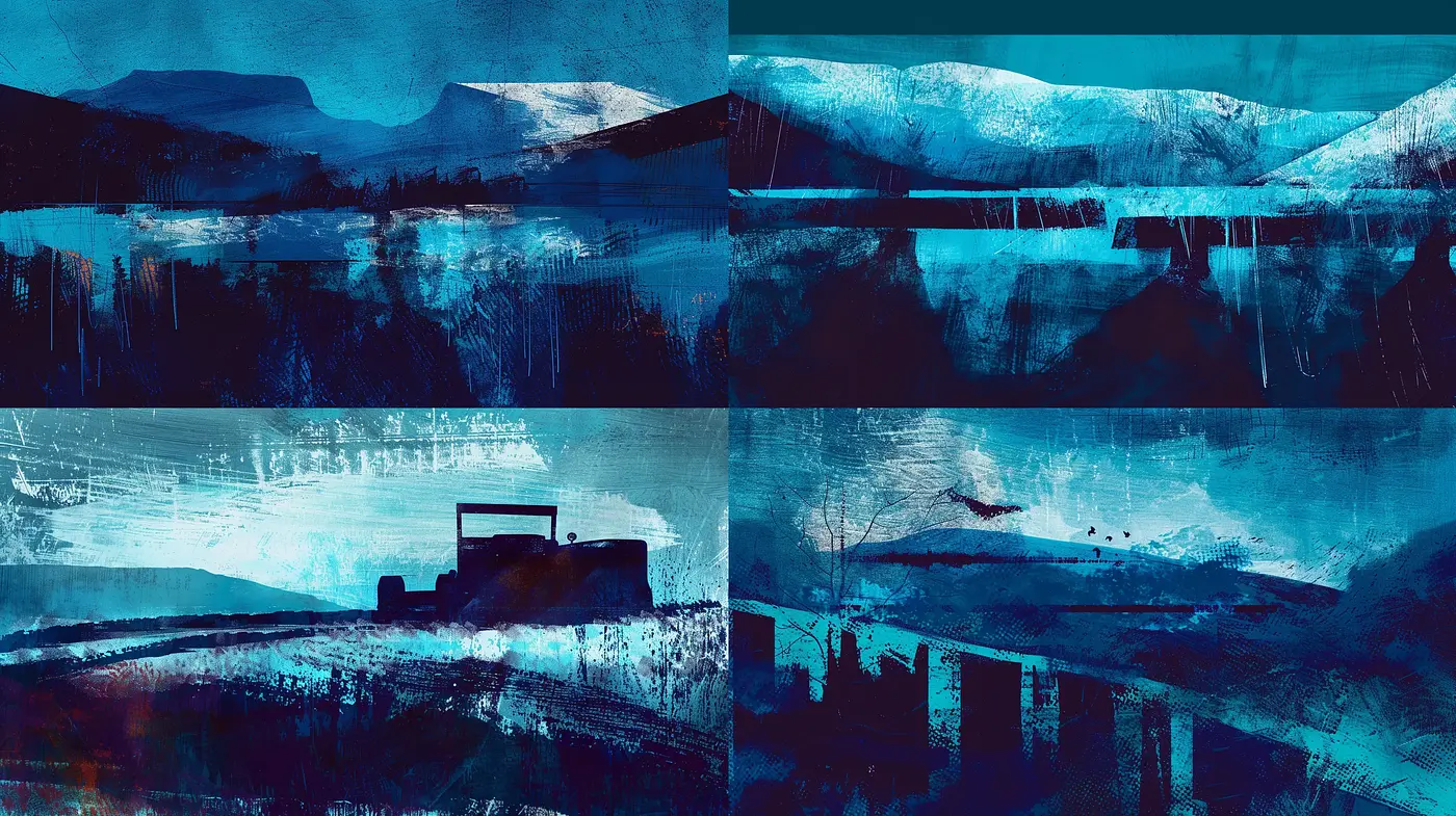 Ethereal Blue Vistas: A Homage to Chilled Tonal Landscapes - Midjourney sref style