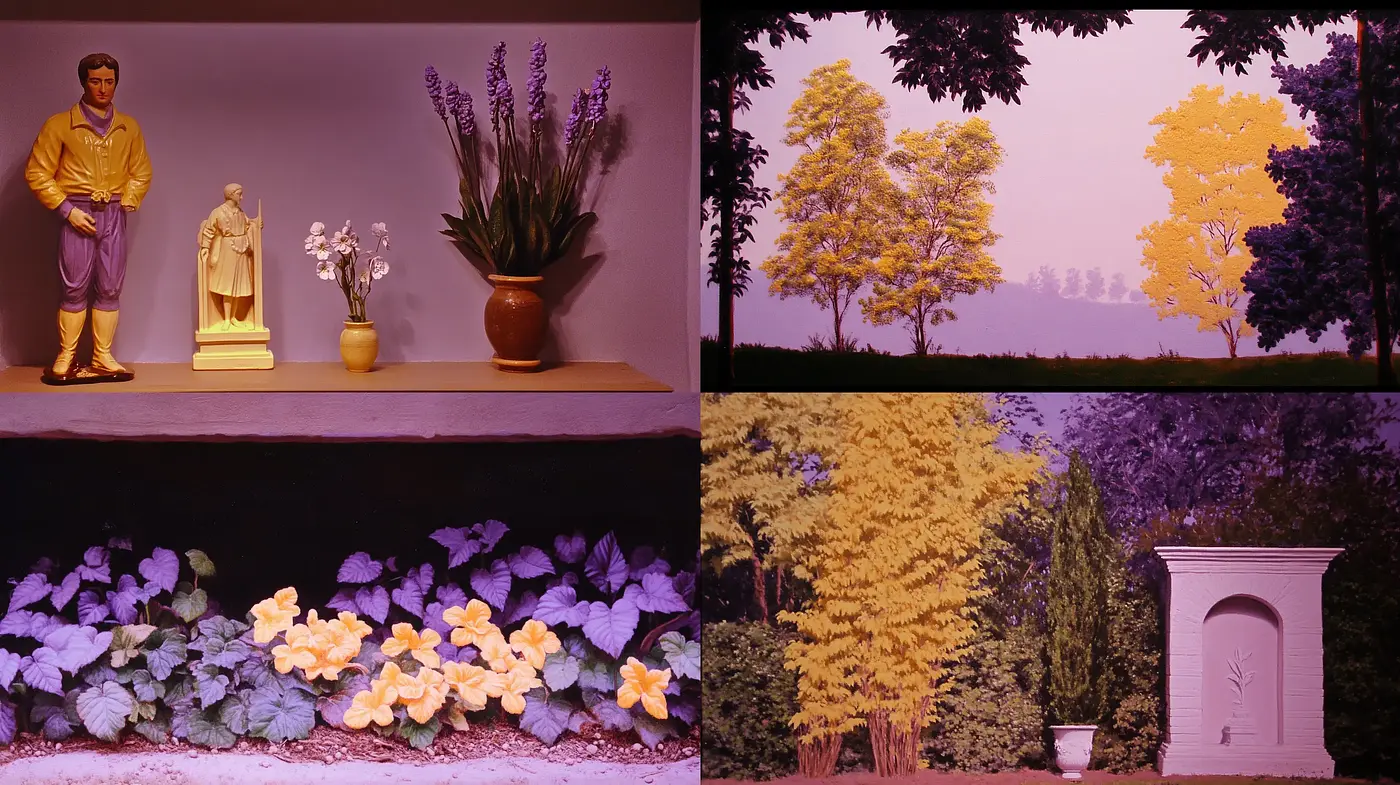 Consistent Nostalgic Hues with a Theatrical Dreamlike Essence - Midjourney sref style
