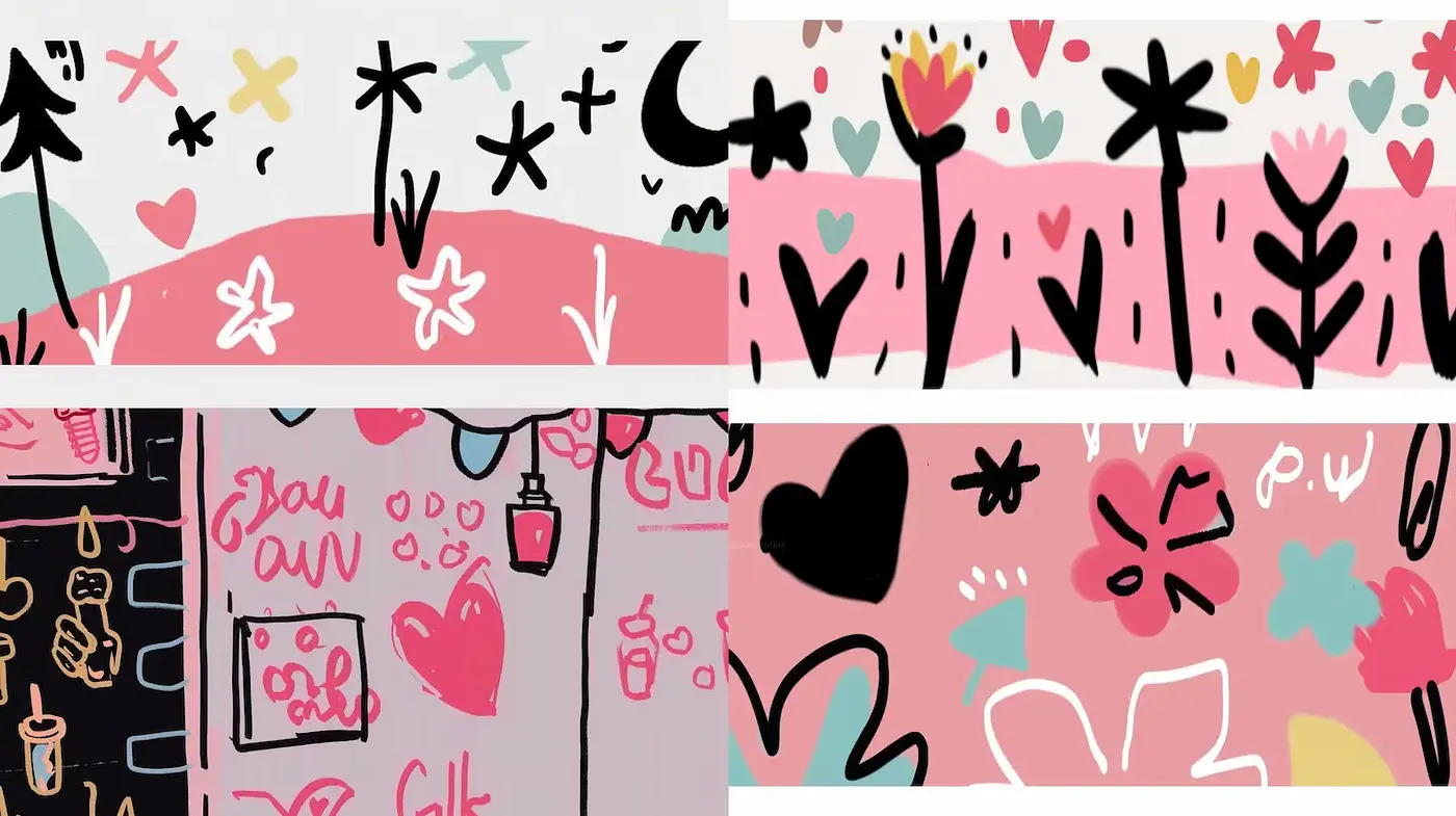 Whimsical and Playful Graphic Style with a Touch of Minimalism - Midjourney sref style