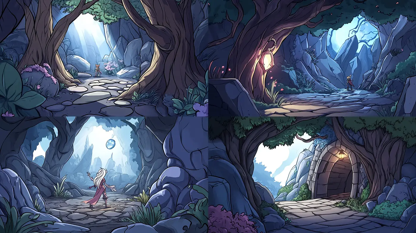 Enchanted Forests and Mystic Paths: A Homage to Digital Fantasy Artistry - Midjourney sref style
