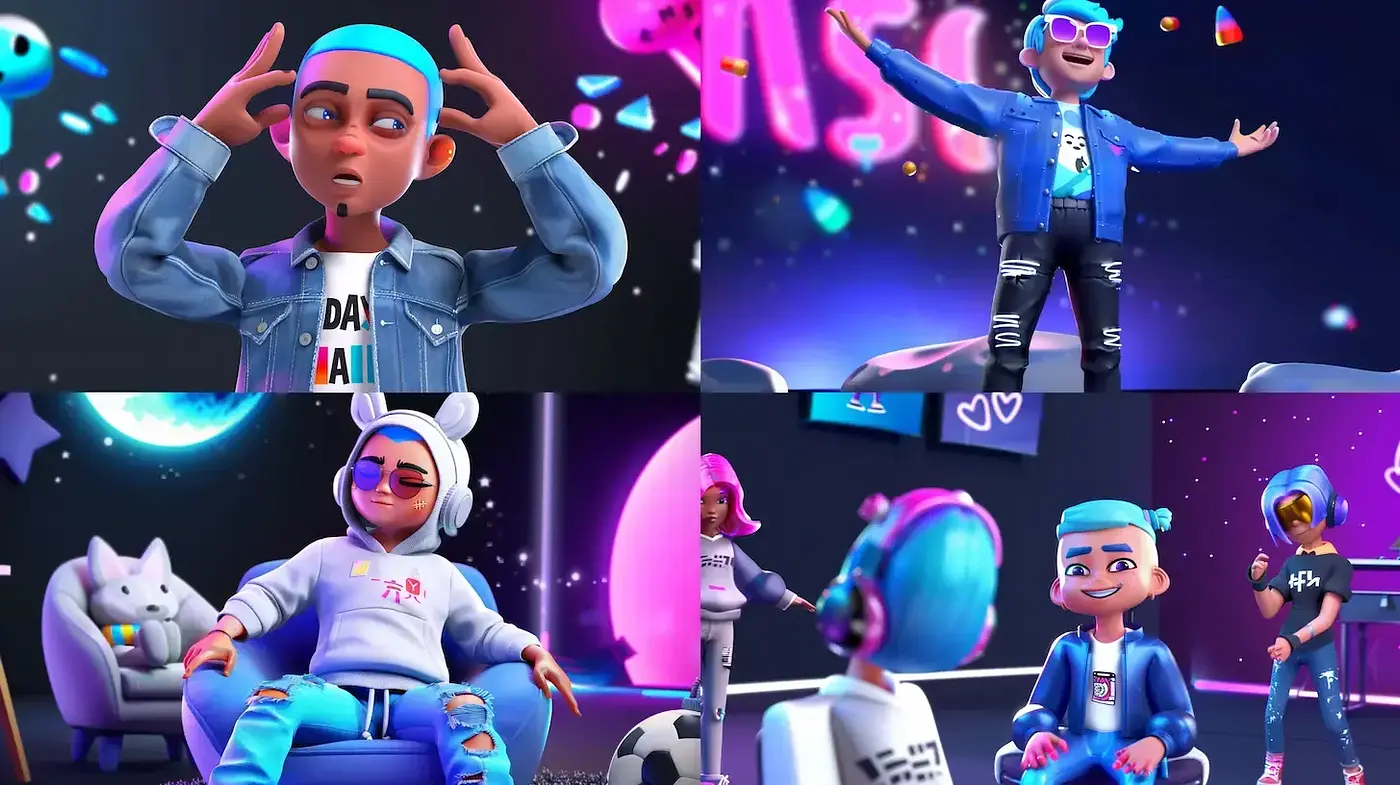 Vibrant, contemporary animated aesthetic with neon influences and playful character designs - Midjourney sref style