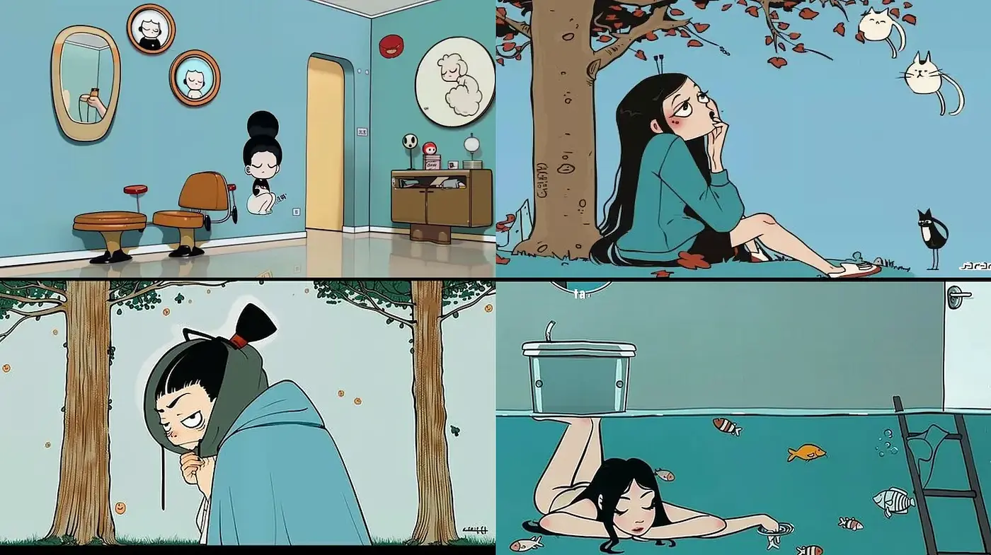 Charming and Whimsical Illustrations with a Playful Aesthetic - Midjourney sref style