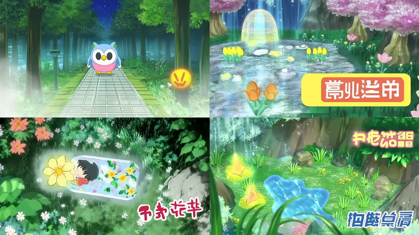 Enchanted Anime Garden: A Dreamlike Fusion of Lush Scenery and Vibrant Textures - Midjourney sref style