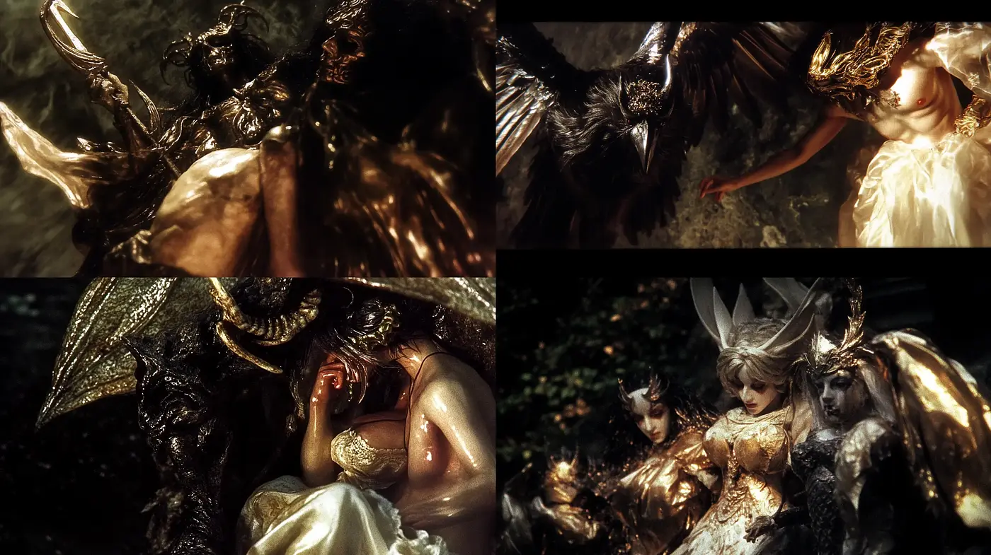 Baroque Elegance with a Dark Fantasy Twist - Midjourney sref style