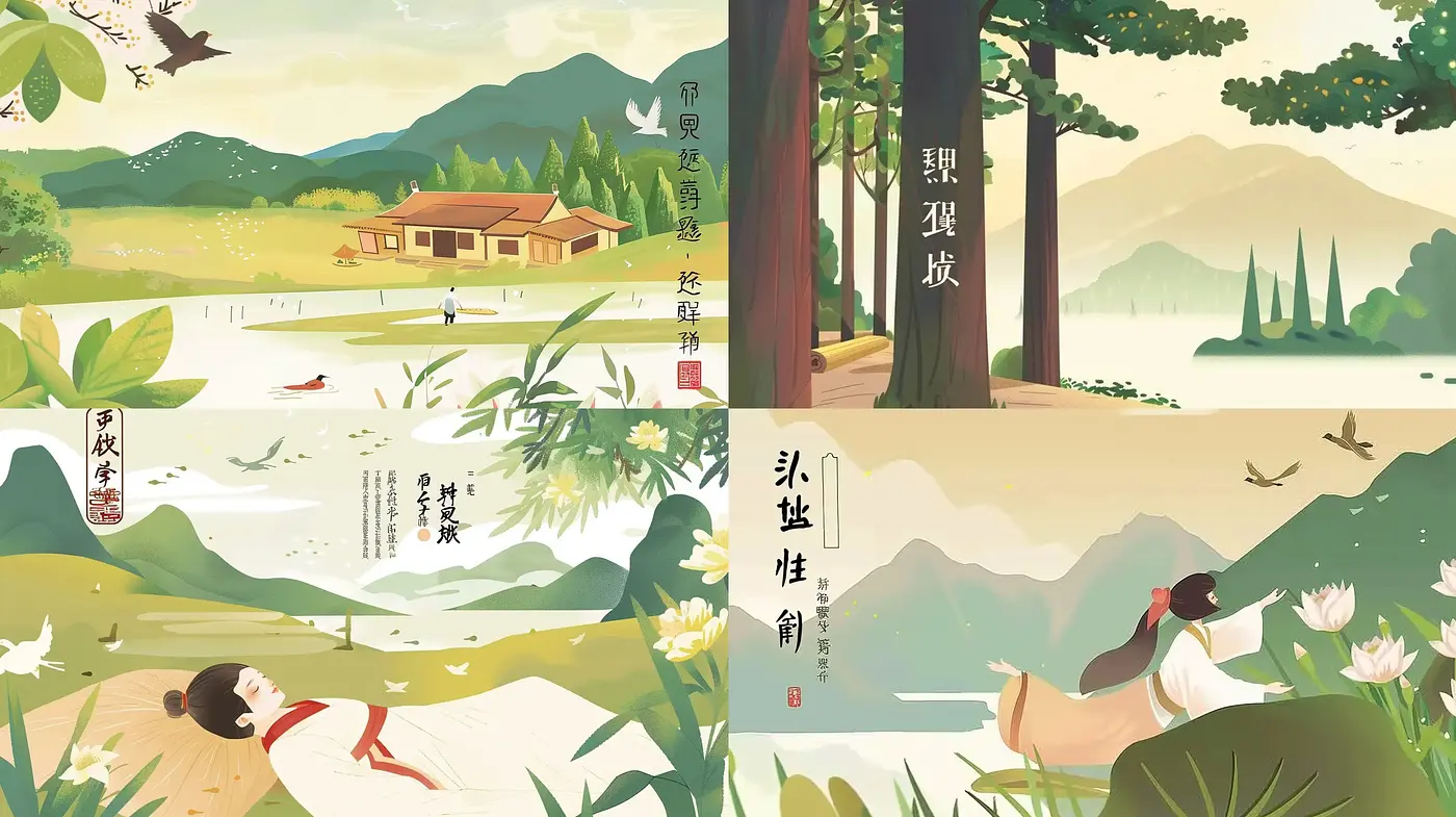 Serenity in Pastel Hues: A Homage to Tranquil Asiatic Landscapes - Midjourney sref style