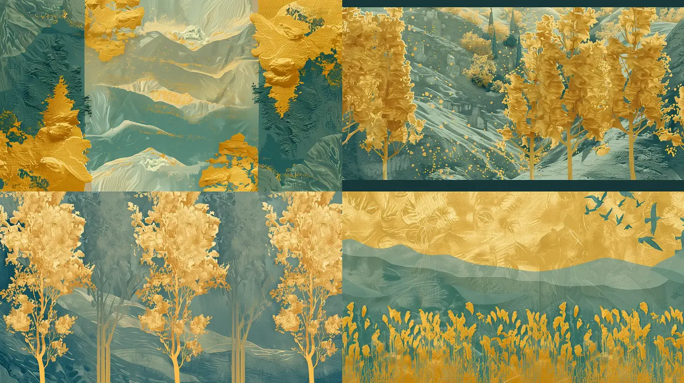 Golden Harvest Elegance: A Serene Homage to Nature's Rhythms - Midjourney sref style
