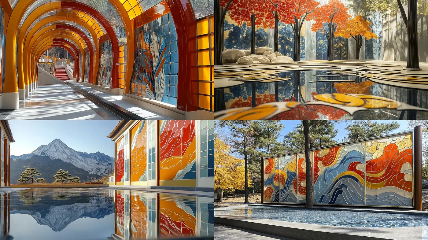 Consistent Harmonic Hues in Serene Contemporary Vistas - Midjourney sref style