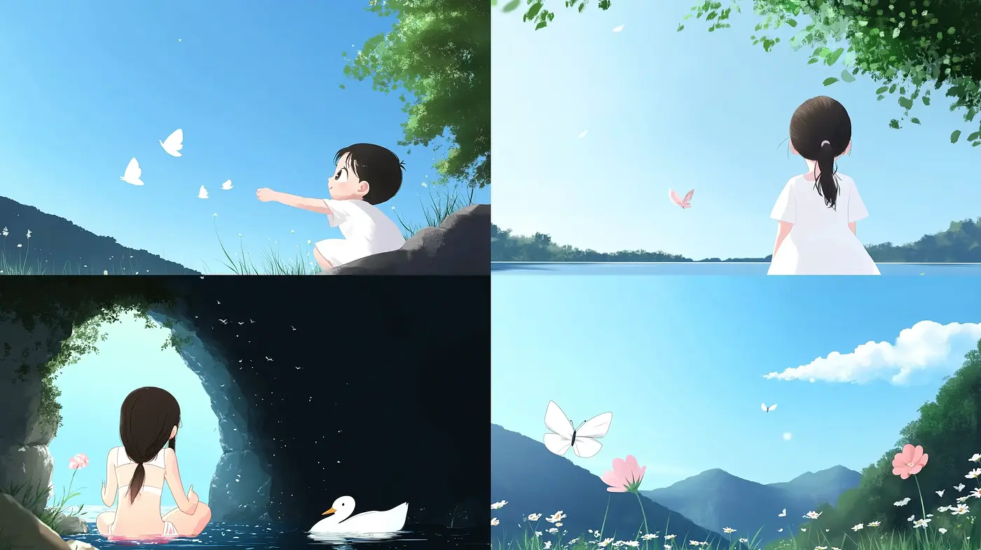 Serene Nature and Childhood Innocence in Ethereal Light - Midjourney sref style