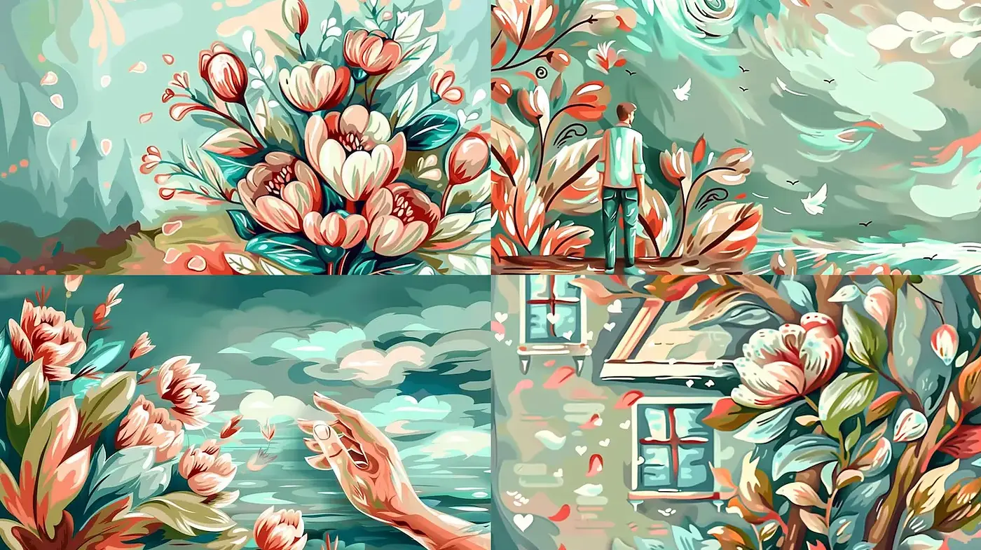 Vibrant and Whimsical Floral Fantasy with Surreal Elements - Midjourney sref style