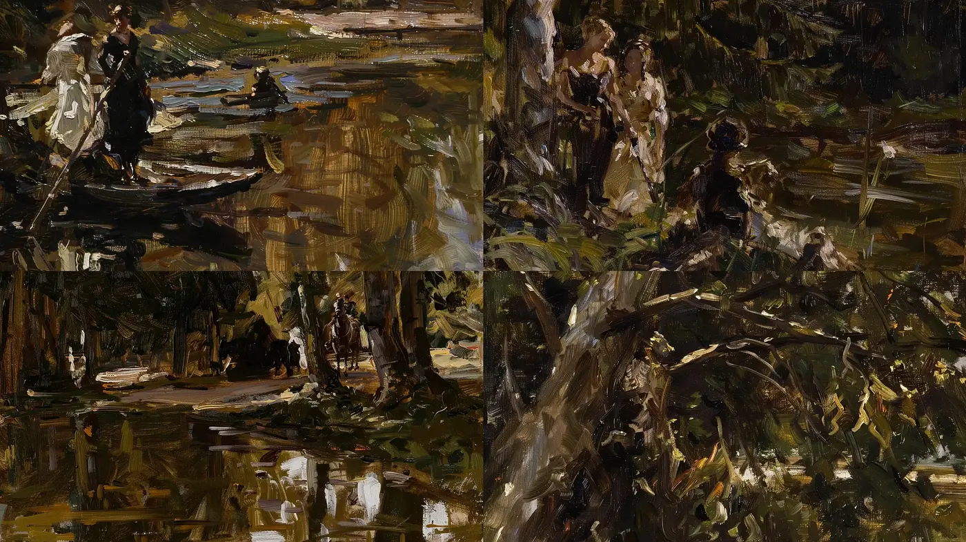 Impasto Brushwork Marshland Medley - Midjourney sref style