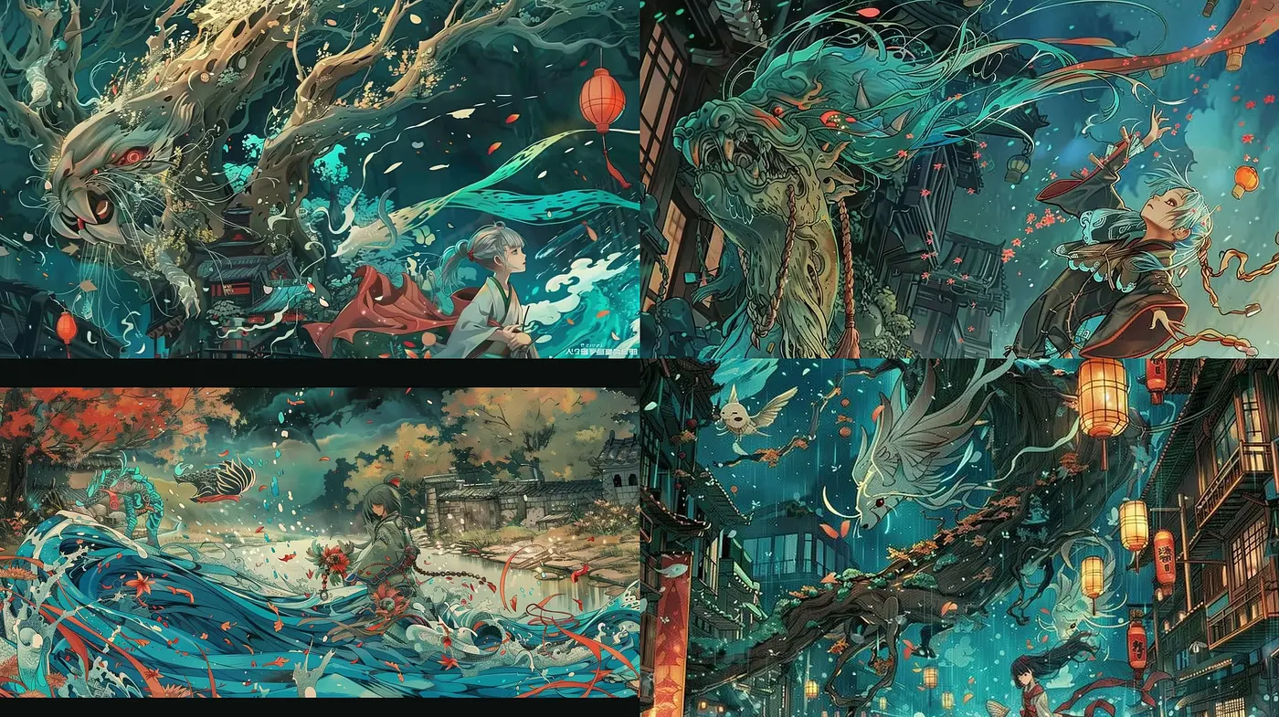 Ethereal Mythos: A Fusion of Eastern Fantasia and Painterly Aesthetics in a Whimsical Palette - Midjourney sref style