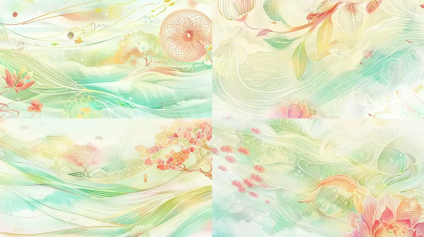 Delicate Pastel Landscapes with Ethereal Touch - Midjourney sref style