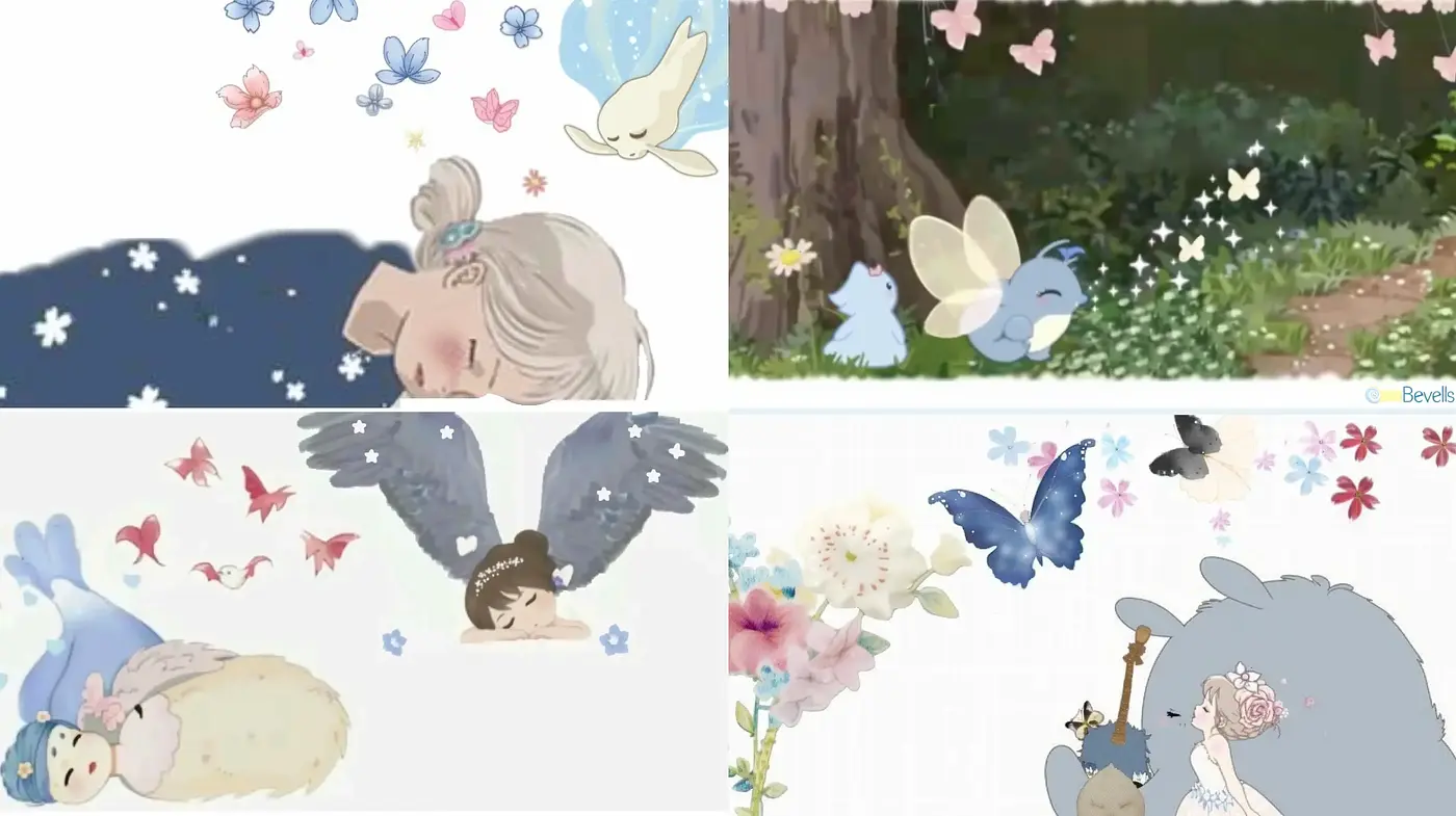 Whimsical Dreamscape with Pastel Nature Motifs - Midjourney sref style