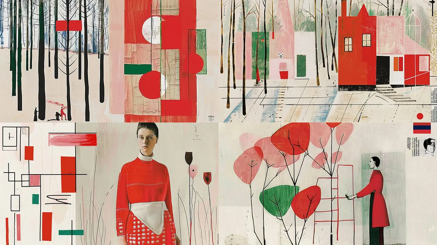Abstract Melancholy: A Fusion of Cubist Geometry and Contemporary Minimalism - Midjourney sref style