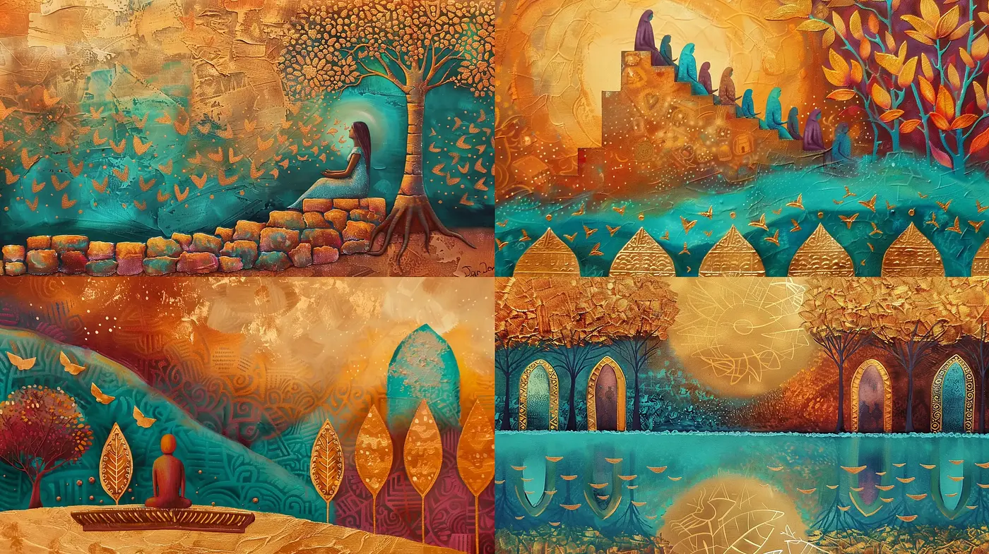 Harmonious Blend of Ethereal Whimsy and Earthy Textures - Midjourney sref style