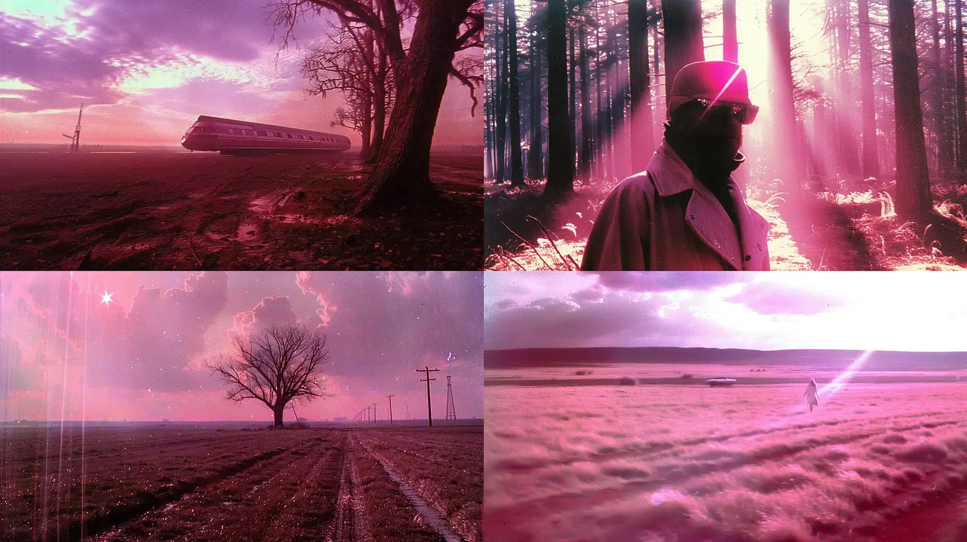 Ethereal Twilight Hues Blended with Retro-Futuristic Dreamscapes - Midjourney sref style