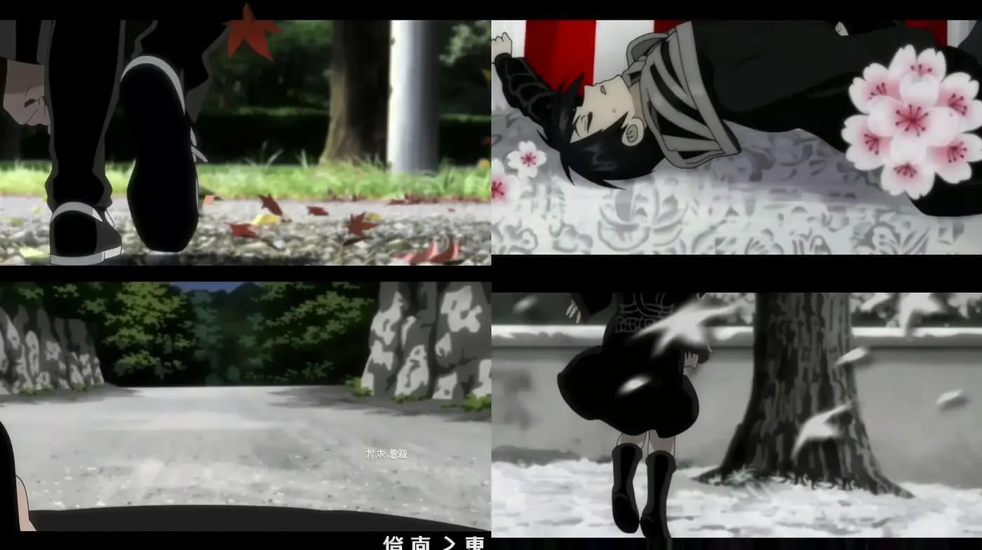 Monochromatic Anime Elegance with Punctuations of Color - Midjourney sref style